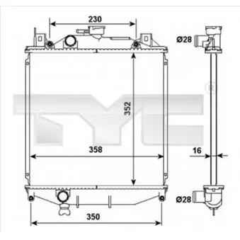 Radiateur, refroidissement du moteur TYC 735-0032