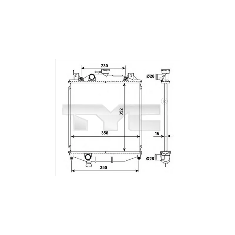 Radiateur, refroidissement du moteur TYC 735-0032