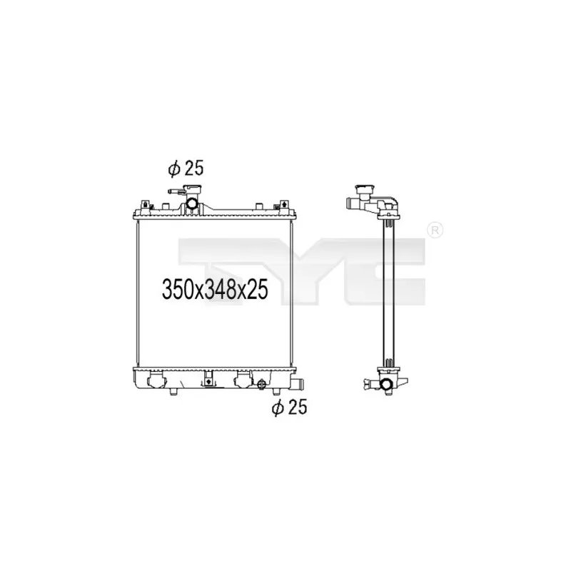 Radiateur, refroidissement du moteur TYC 735-1002