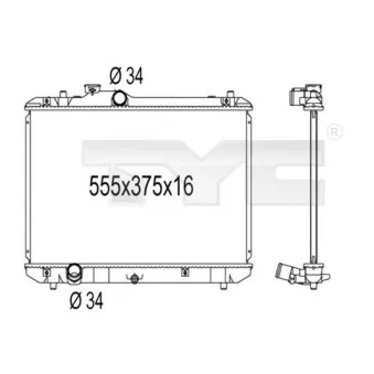 Radiateur, refroidissement du moteur TYC 735-1003