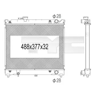 Radiateur, refroidissement du moteur TYC 735-1004