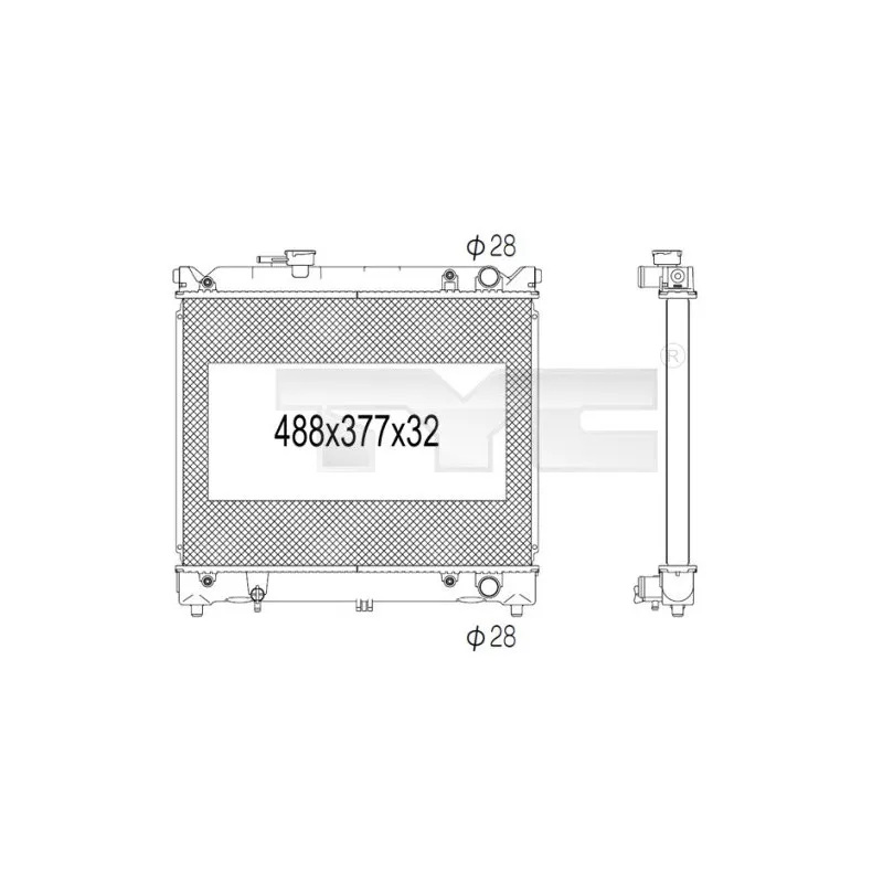 Radiateur, refroidissement du moteur TYC 735-1004