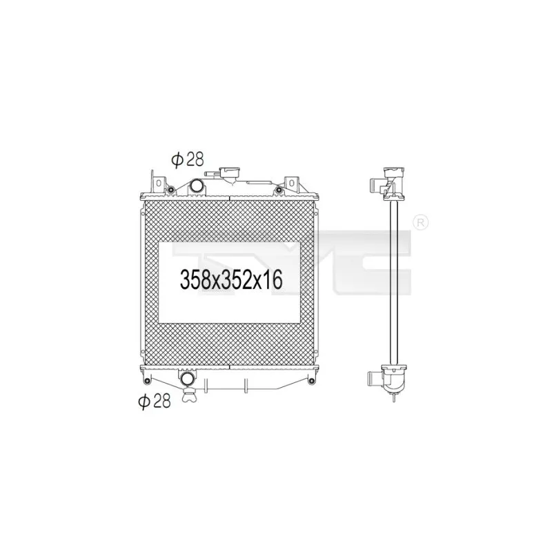 Radiateur, refroidissement du moteur TYC 735-1006