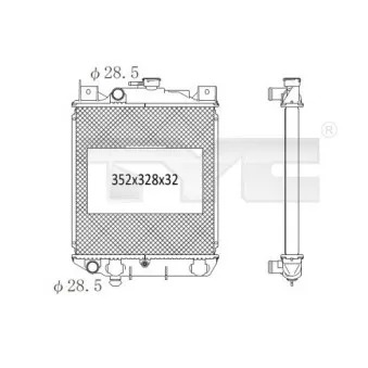 Radiateur, refroidissement du moteur TYC 735-1008