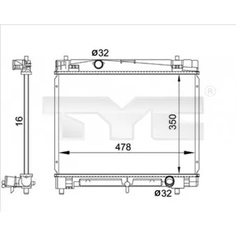 Radiateur, refroidissement du moteur TYC 736-0001