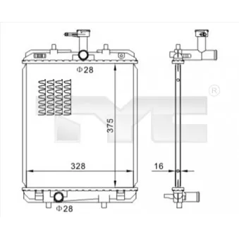 Radiateur, refroidissement du moteur TYC 736-0032