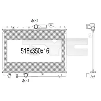 Radiateur, refroidissement du moteur TYC 736-1005