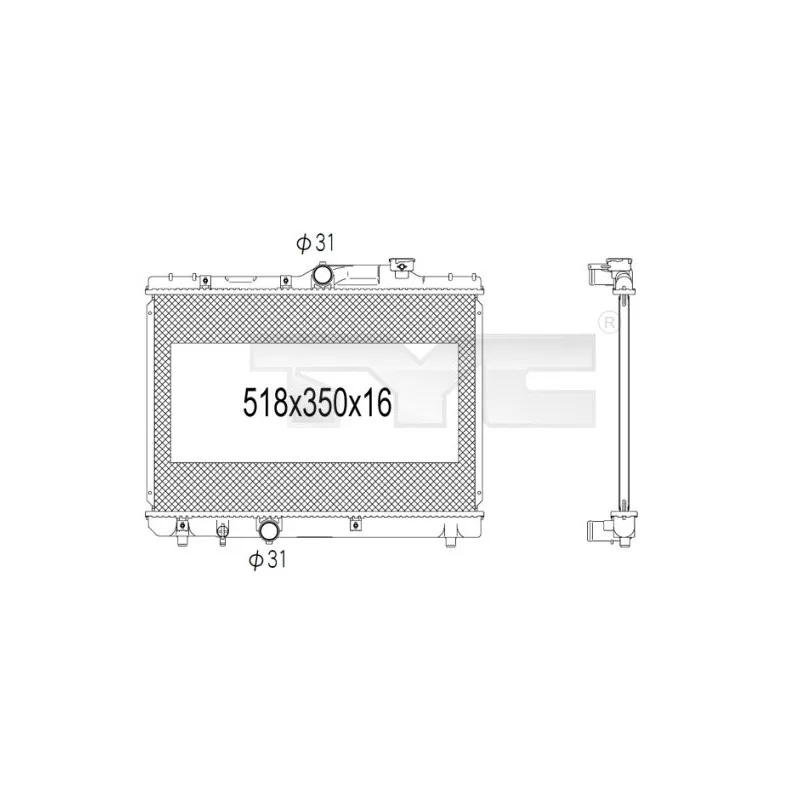 Radiateur, refroidissement du moteur TYC 736-1005