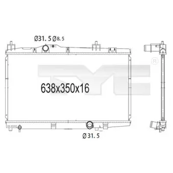 Radiateur, refroidissement du moteur TYC 736-1008
