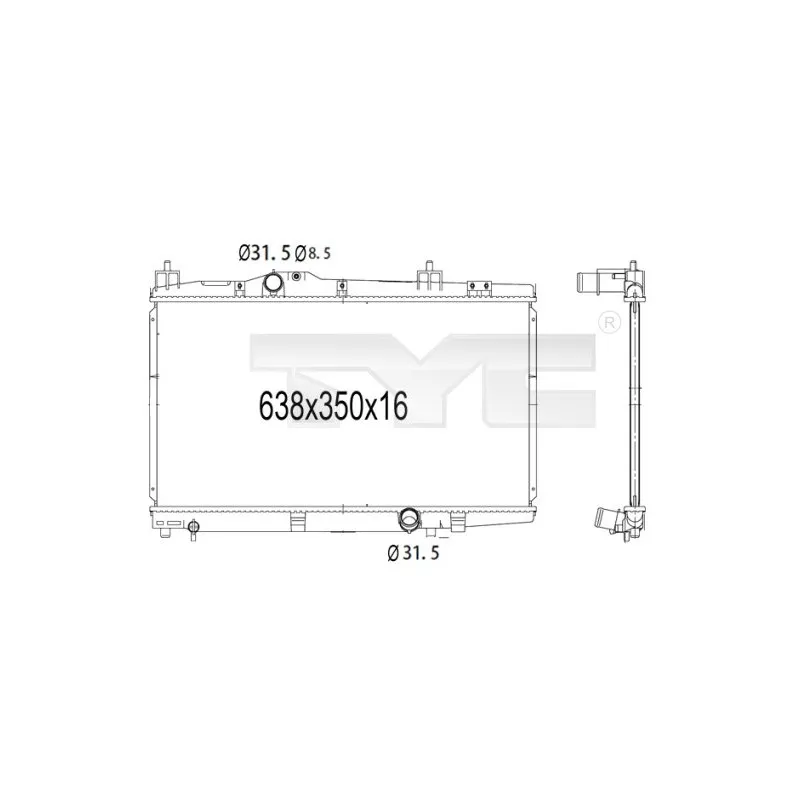 Radiateur, refroidissement du moteur TYC 736-1008