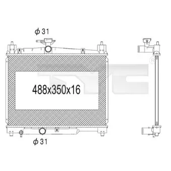 Radiateur, refroidissement du moteur TYC 736-1009