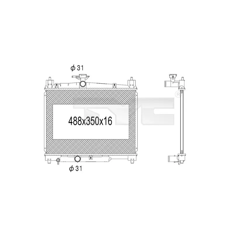 Radiateur, refroidissement du moteur TYC 736-1009