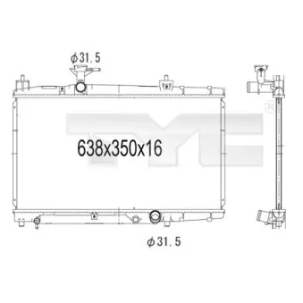 Radiateur, refroidissement du moteur TYC 736-1010