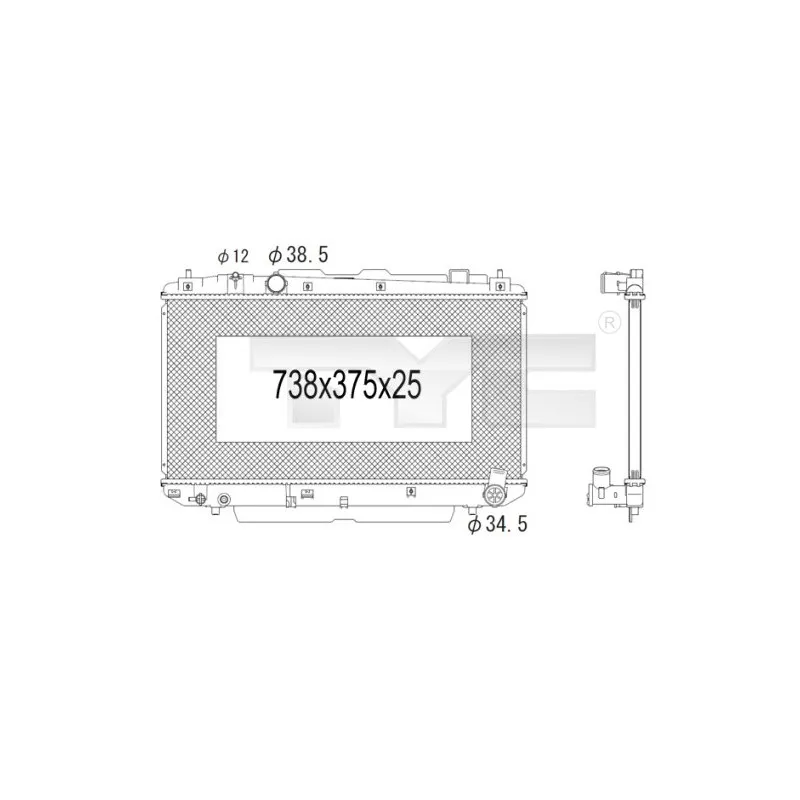 Radiateur, refroidissement du moteur TYC 736-1011