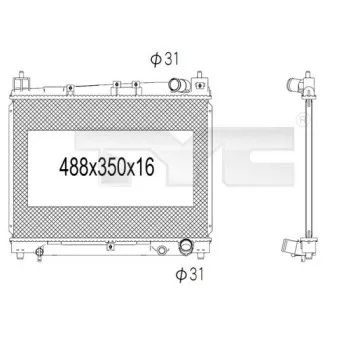 Radiateur, refroidissement du moteur TYC 736-1013