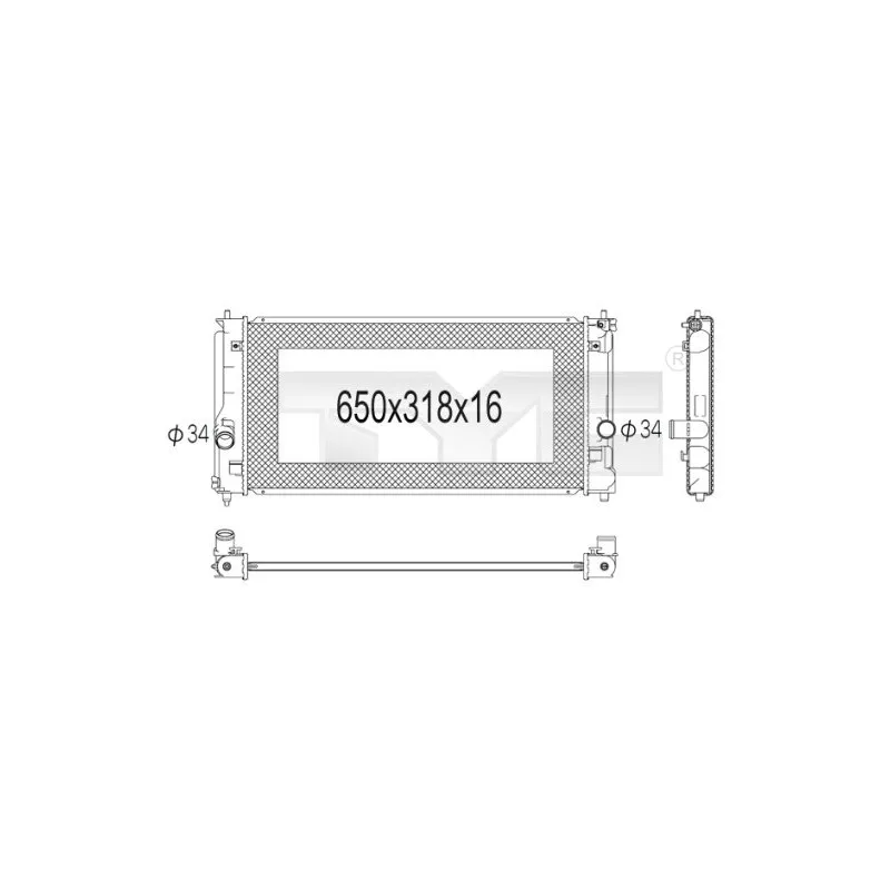 Radiateur, refroidissement du moteur TYC 736-1021