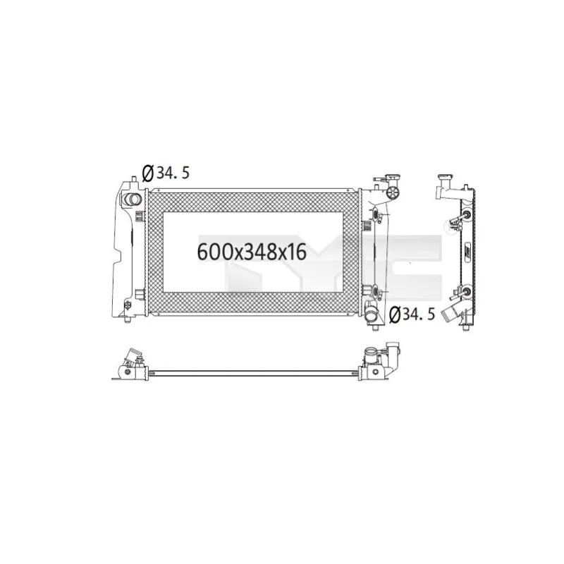 Radiateur, refroidissement du moteur TYC 736-1024