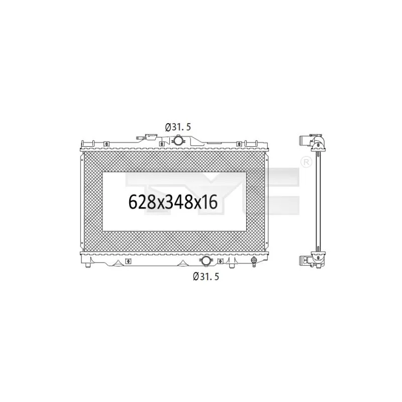 Radiateur, refroidissement du moteur TYC 736-1025