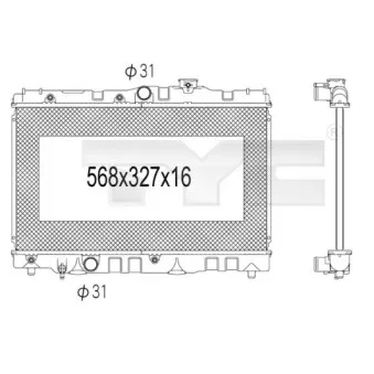 Radiateur, refroidissement du moteur TYC 736-1028