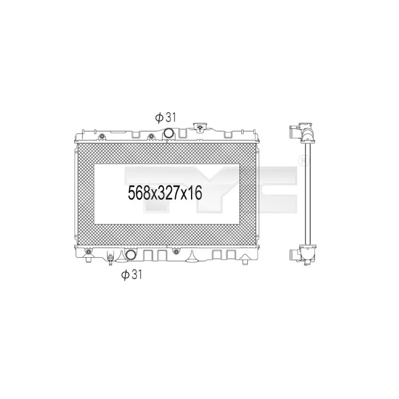 Radiateur, refroidissement du moteur TYC 736-1028