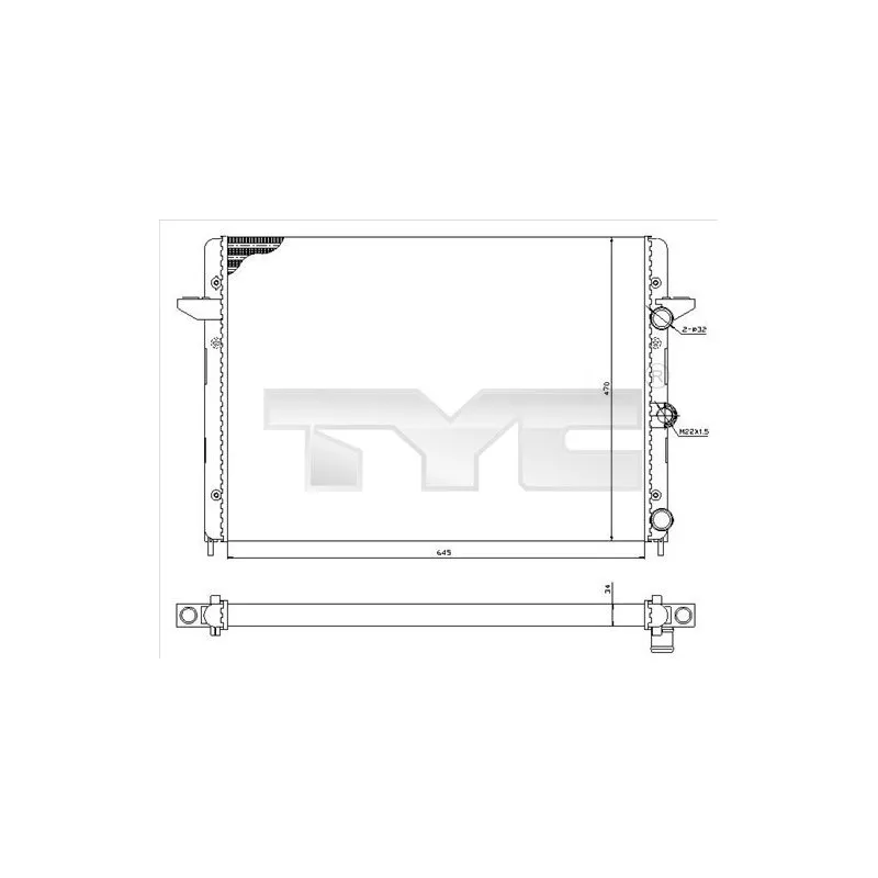 Radiateur, refroidissement du moteur TYC 737-0005