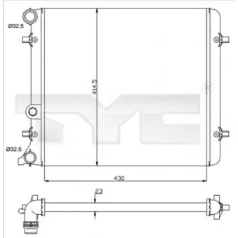 Radiateur, refroidissement du moteur TYC 737-0010