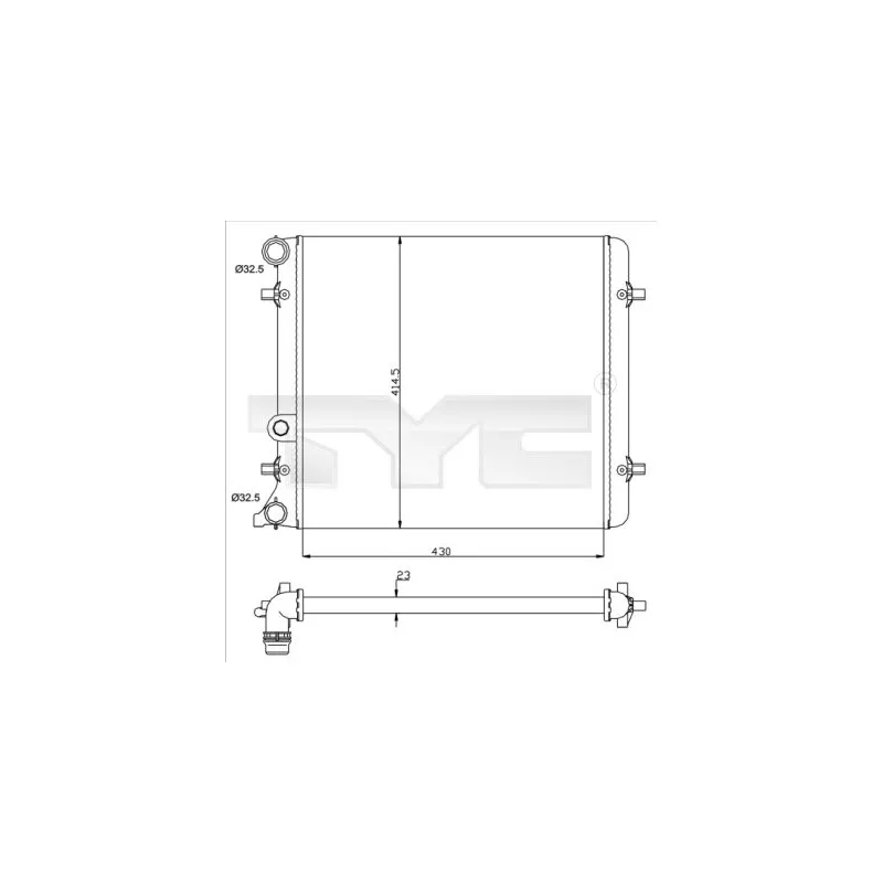 Radiateur, refroidissement du moteur TYC 737-0010