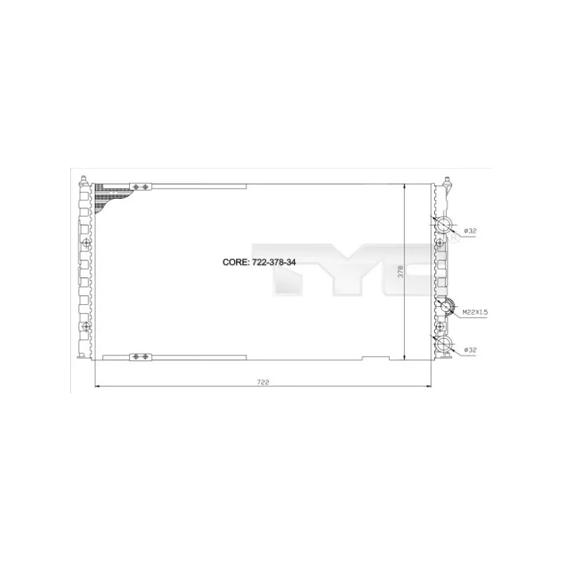 Radiateur, refroidissement du moteur TYC 737-0011