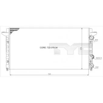 Radiateur, refroidissement du moteur TYC 737-0012
