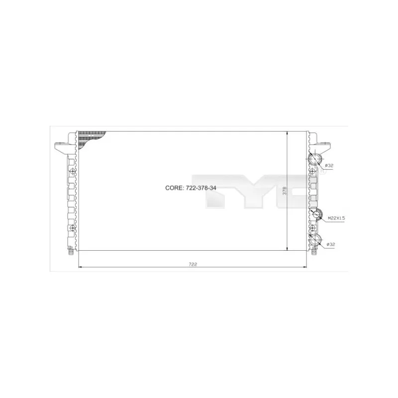 Radiateur, refroidissement du moteur TYC 737-0012