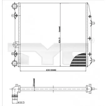 Radiateur, refroidissement du moteur TYC 737-0013
