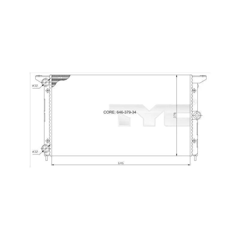 Radiateur, refroidissement du moteur TYC 737-0014