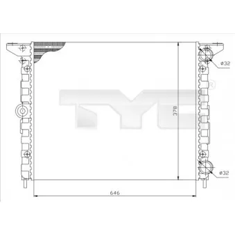 Radiateur, refroidissement du moteur TYC 737-0015