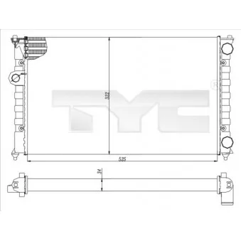 Radiateur, refroidissement du moteur TYC 737-0016