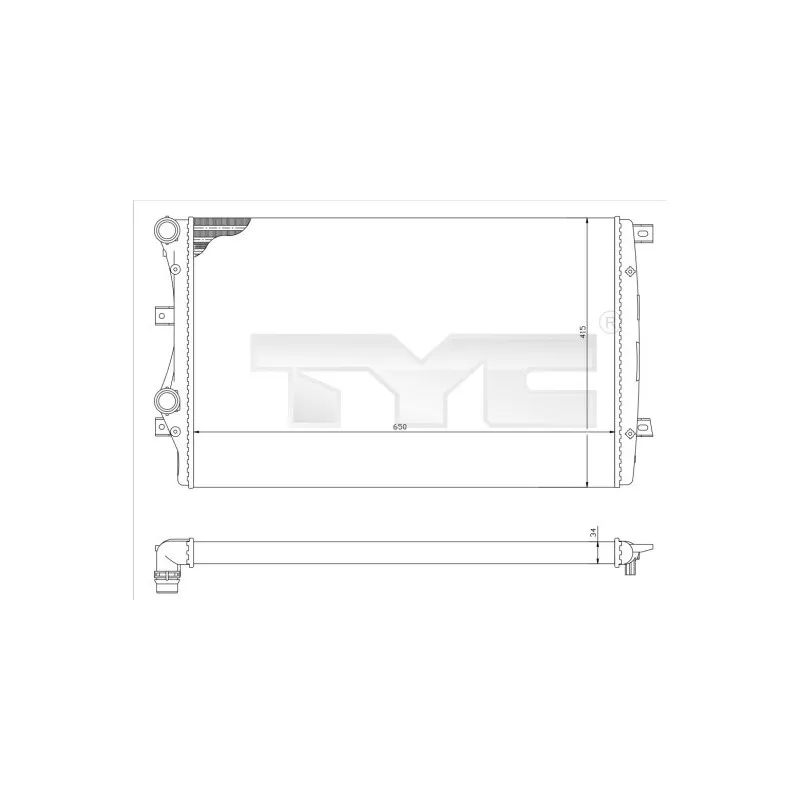 Radiateur, refroidissement du moteur TYC 737-0017-R