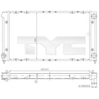 Radiateur, refroidissement du moteur TYC 737-0019