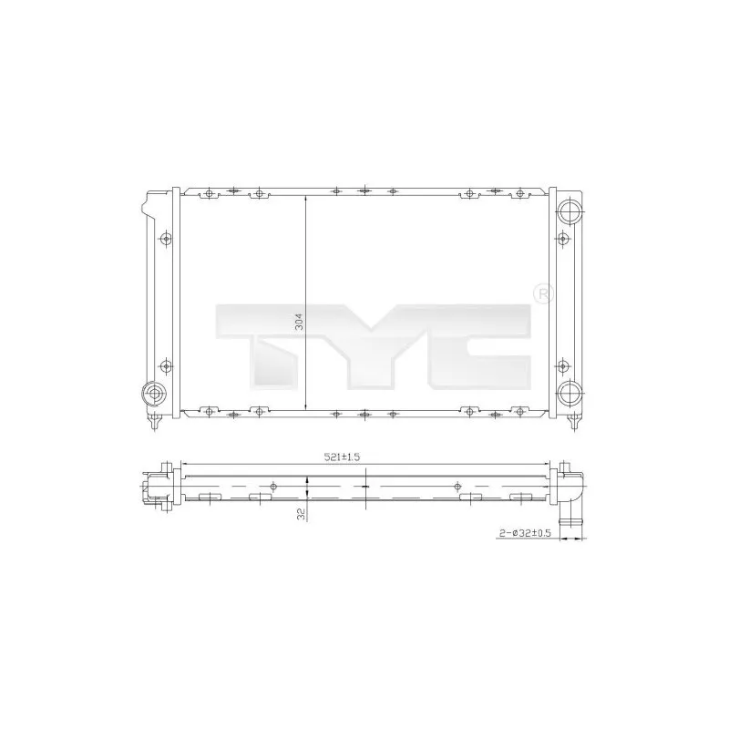 Radiateur, refroidissement du moteur TYC 737-0019