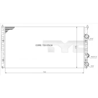 Radiateur, refroidissement du moteur TYC 737-0021