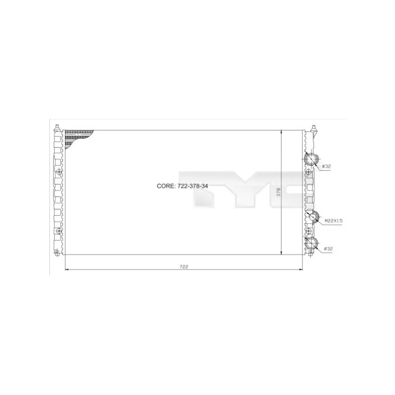 Radiateur, refroidissement du moteur TYC 737-0021