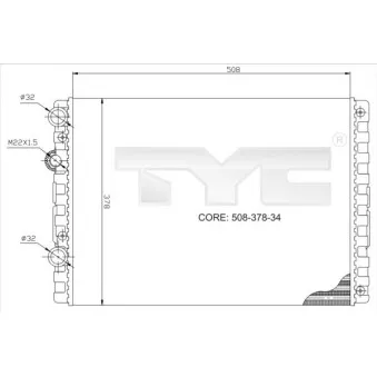 Radiateur, refroidissement du moteur TYC 737-0024