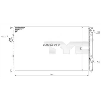 Radiateur, refroidissement du moteur TYC 737-0026