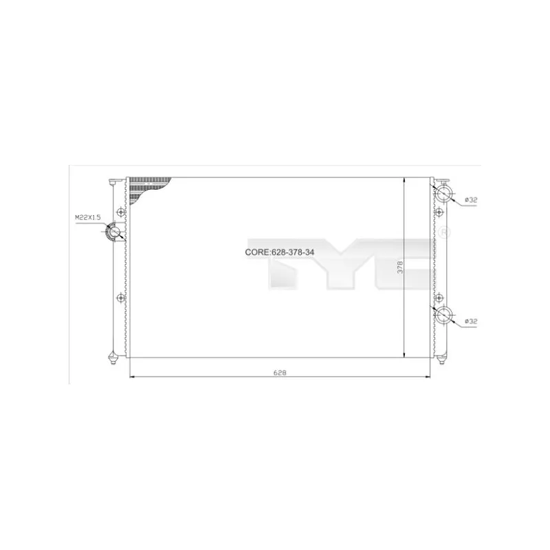 Radiateur, refroidissement du moteur TYC 737-0026