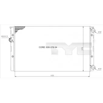 Radiateur, refroidissement du moteur TYC 737-0027