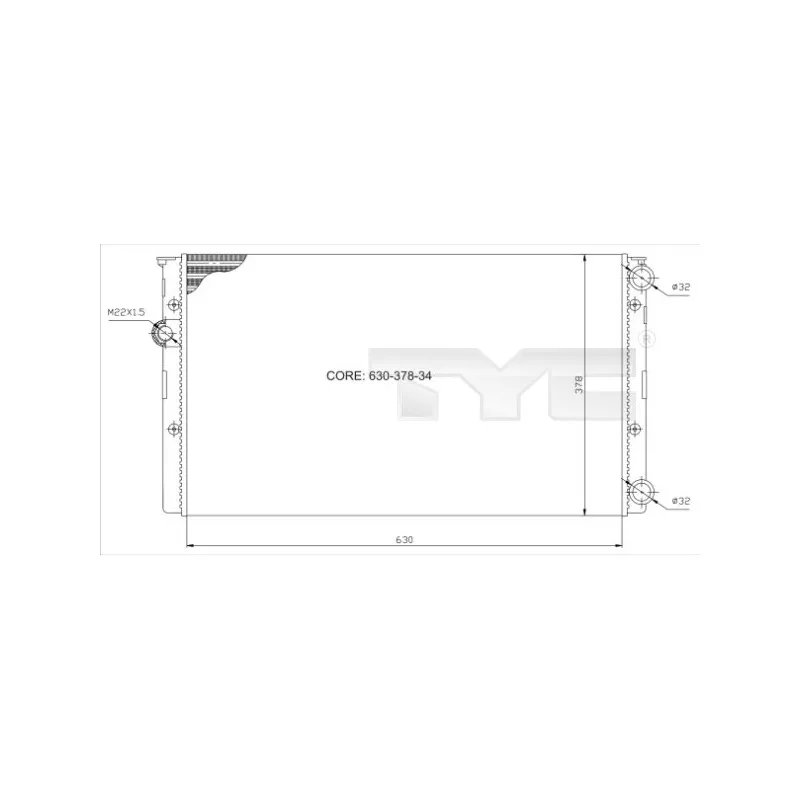 Radiateur, refroidissement du moteur TYC 737-0027