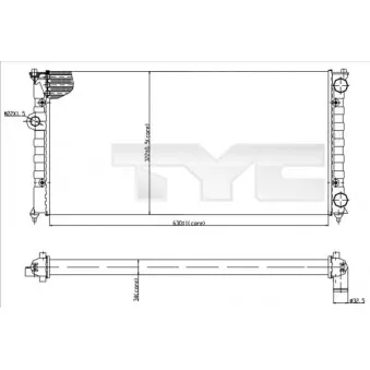 Radiateur, refroidissement du moteur TYC 737-0029
