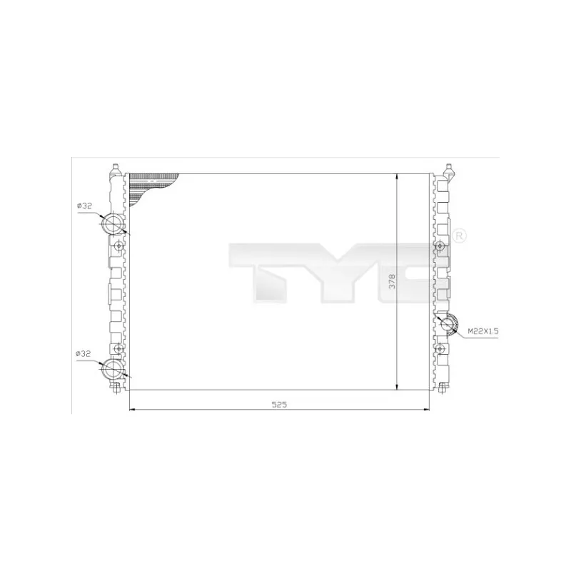 Radiateur, refroidissement du moteur TYC 737-0036