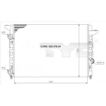 Radiateur, refroidissement du moteur TYC 737-0037