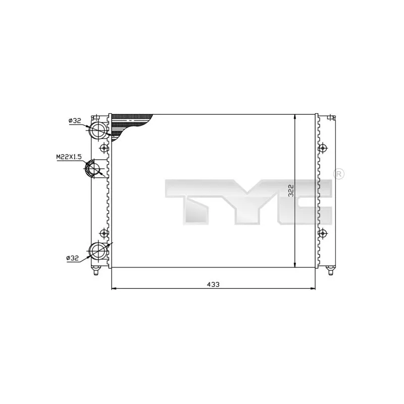 Radiateur, refroidissement du moteur TYC 737-0039