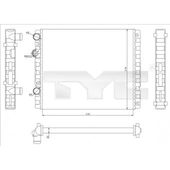 Radiateur, refroidissement du moteur TYC 737-0040