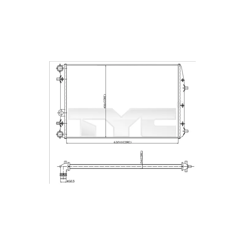 Radiateur, refroidissement du moteur TYC 737-0042
